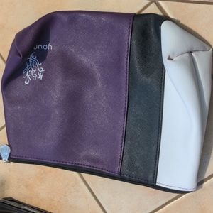 Younique makeup bag purple white Black